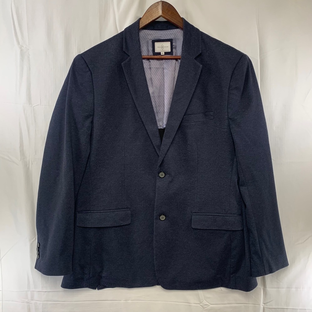 7 Diamonds Bandon Blazer Mens XL Navy Blue Stretch Knit Sport Coat BLZ-8301